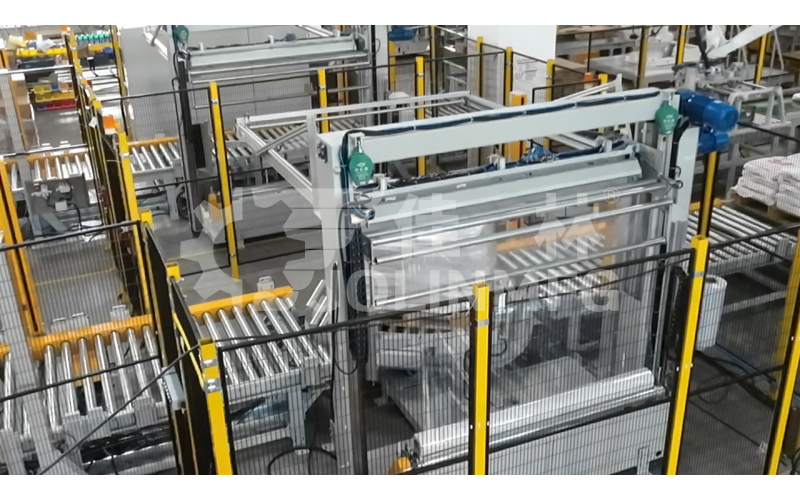 瓦楞紙箱產品用自動碼垛裹膜包裝模塊