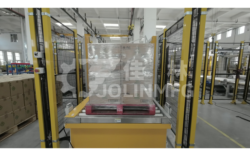 瓦楞紙箱產品用自動碼垛裹膜包裝模塊