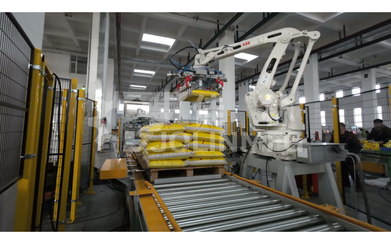 編織袋類產(chǎn)品用自動碼垛裹膜模塊