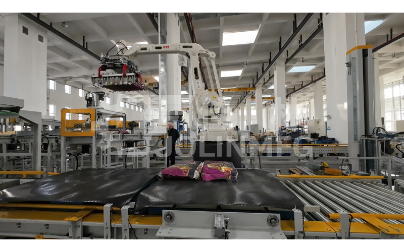 編織袋類產(chǎn)品用自動碼垛裹膜生產(chǎn)線